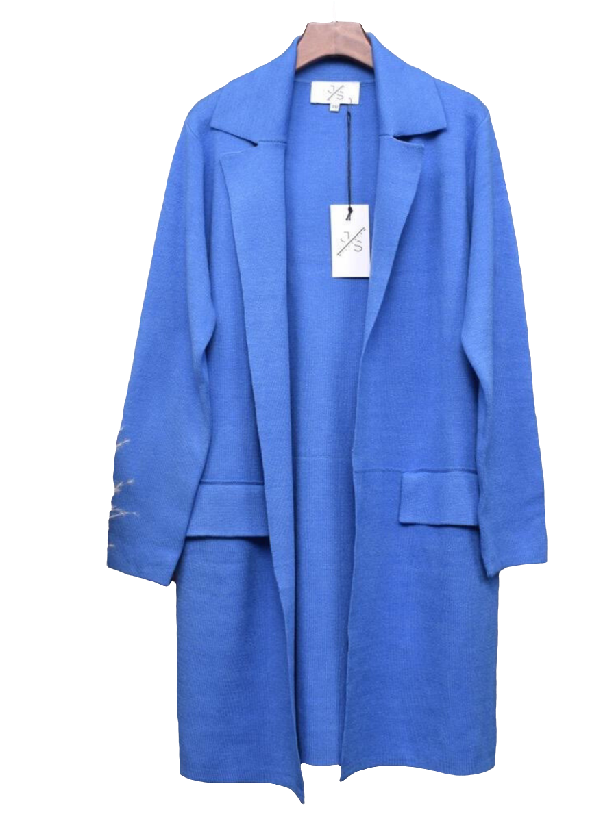 Cornflower Blue Long Coatigan Jacket