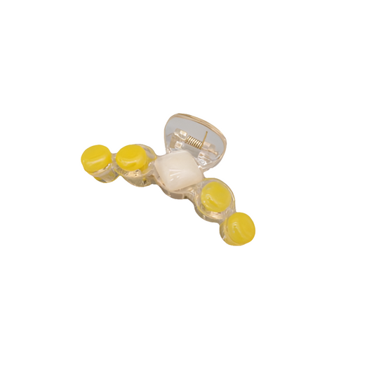 Yellow Circles Claw Clip