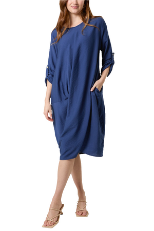 Twisted Front Long Sleeve Dress