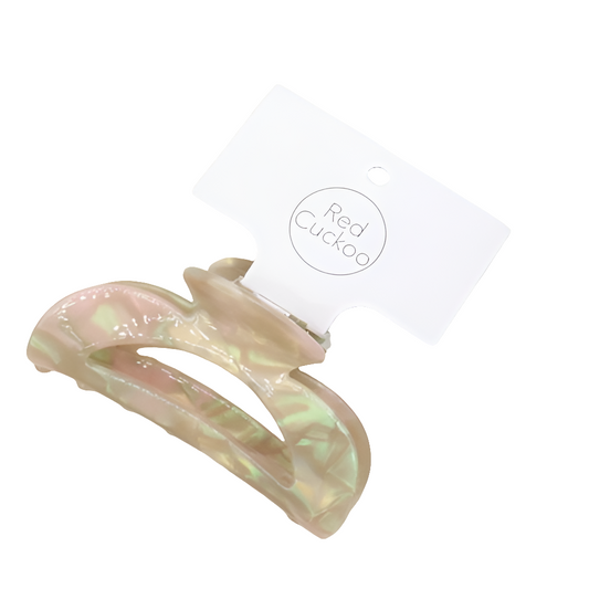 Pink and Green Oval Claw Clip