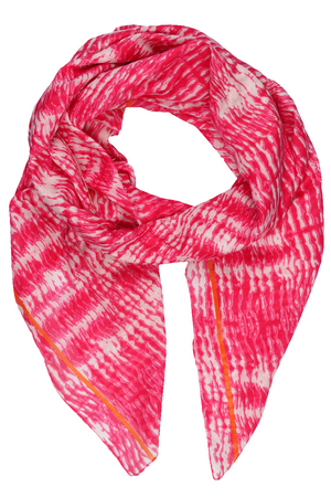 Hot Pink Striped Tie Dye Scarf