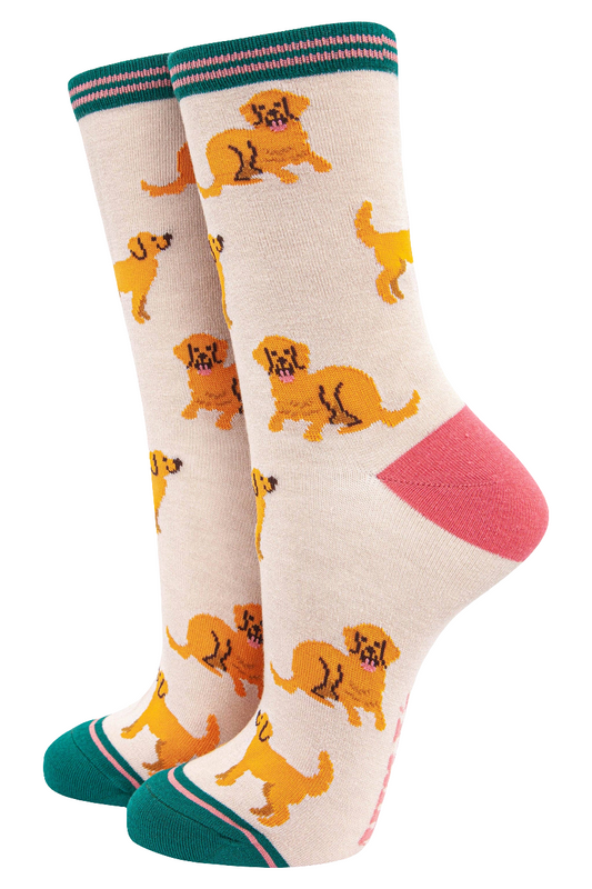 Women's Golden Retriever Bamboo Dog Socks