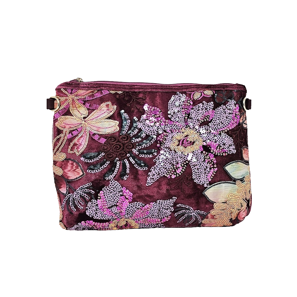 Beaded Clutch with Crossbody Strap