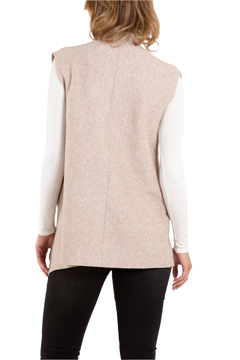 Longline Knit Waistcoat with Pockets