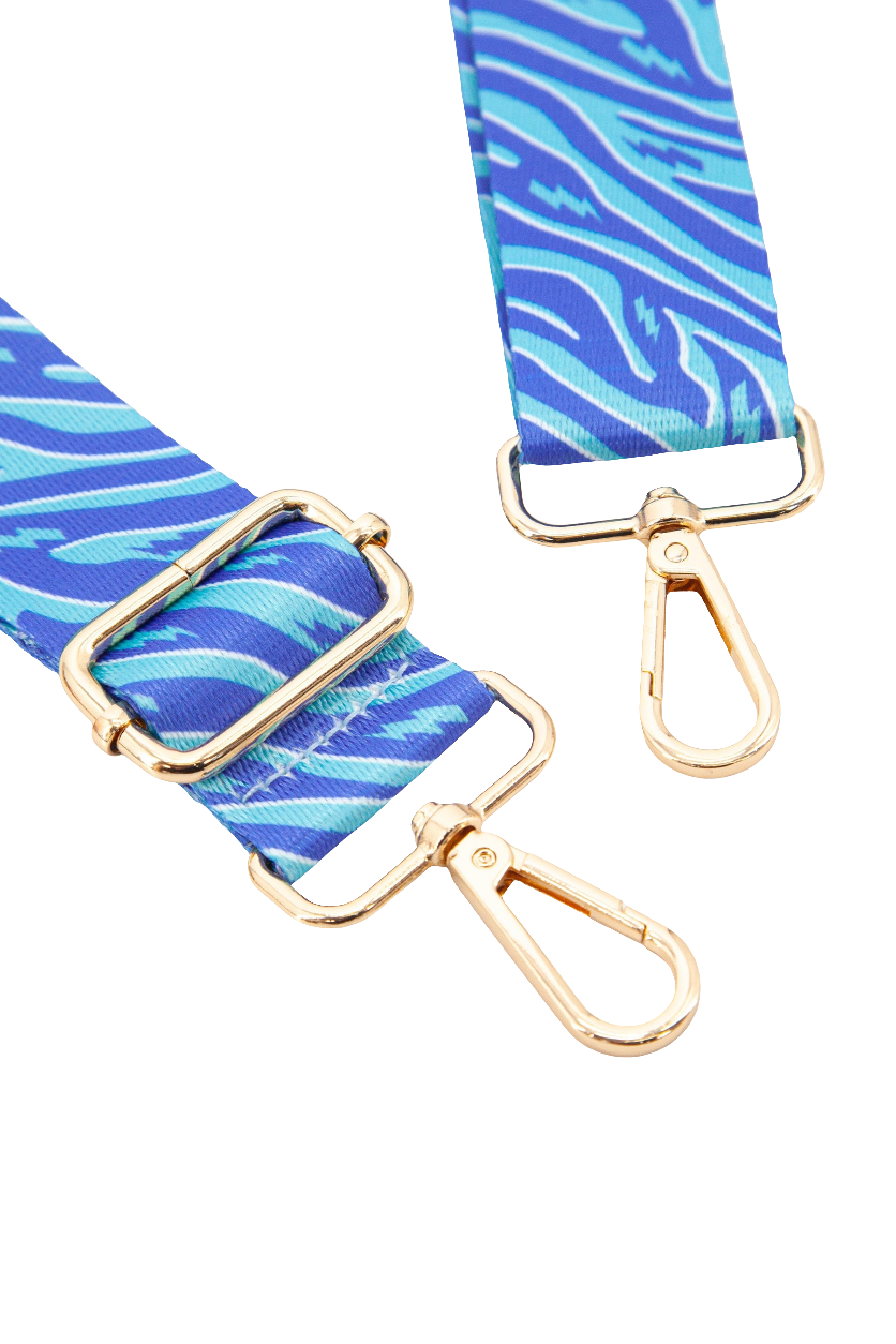 Two Tone Zebra and Lightning Bolt Bag Strap