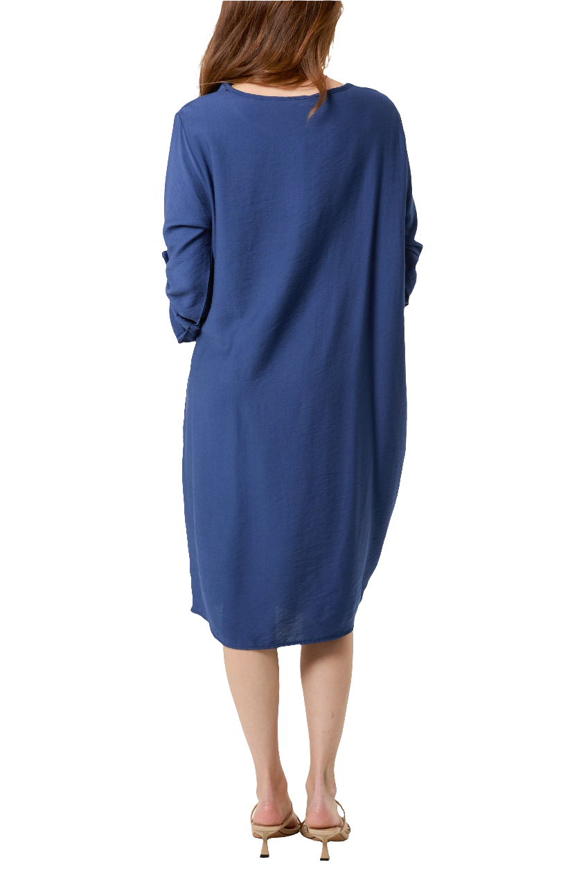 Twisted Front Long Sleeve Dress