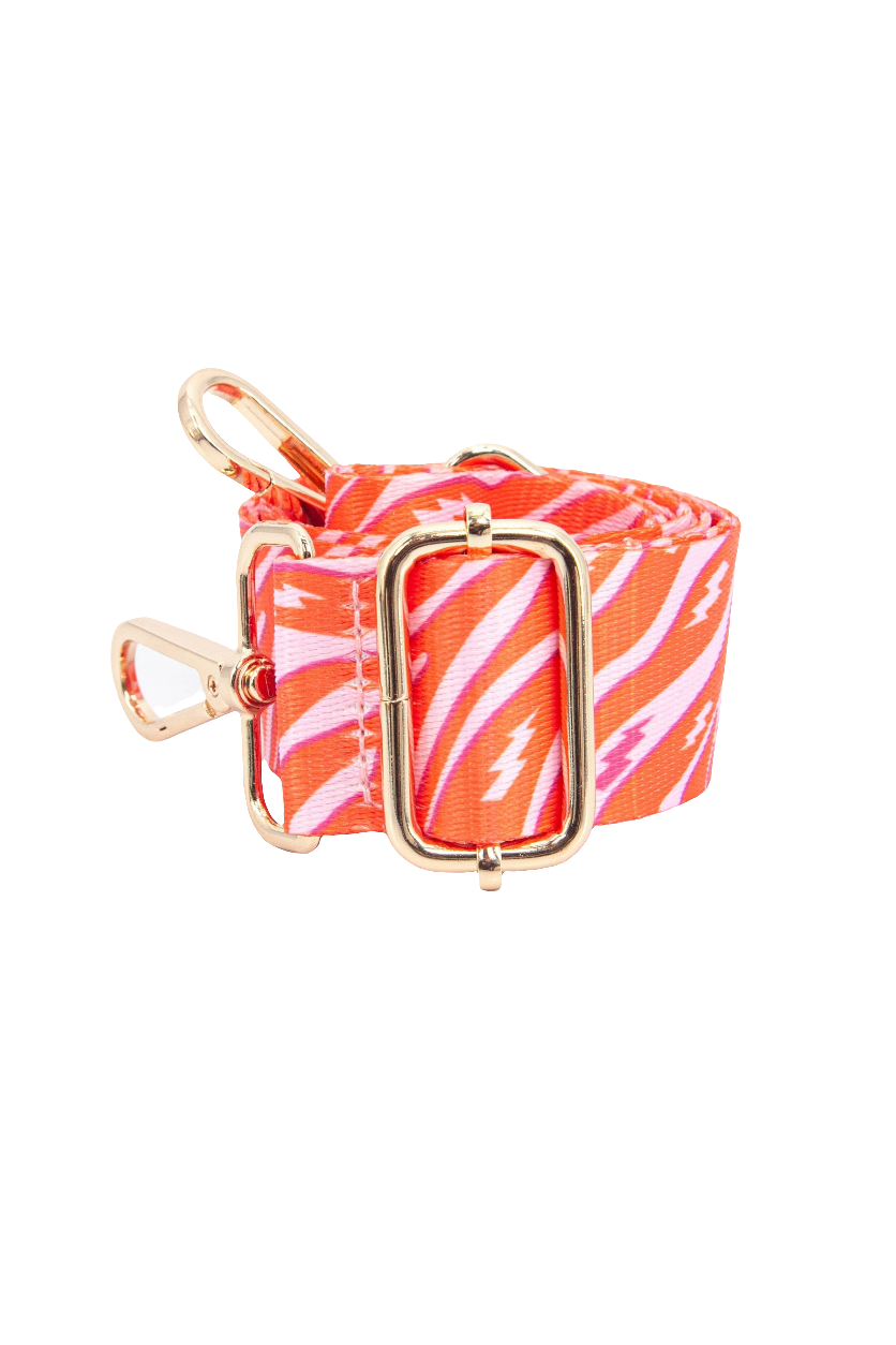 Two Tone Zebra and Lightning Bolt Bag Strap