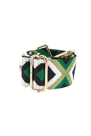 Woven Aztec Print Green Bag Strap