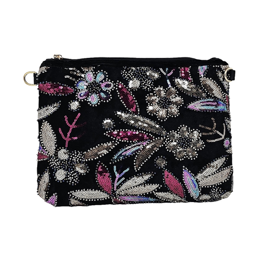 Beaded Clutch with Crossbody Strap