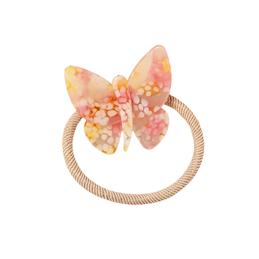 Pink Butterfly Elastic Hair Tie