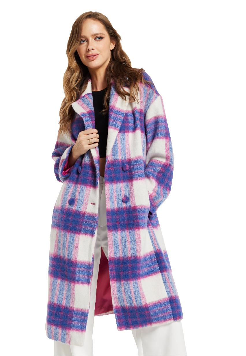 Multi Coloured Checkered Coat