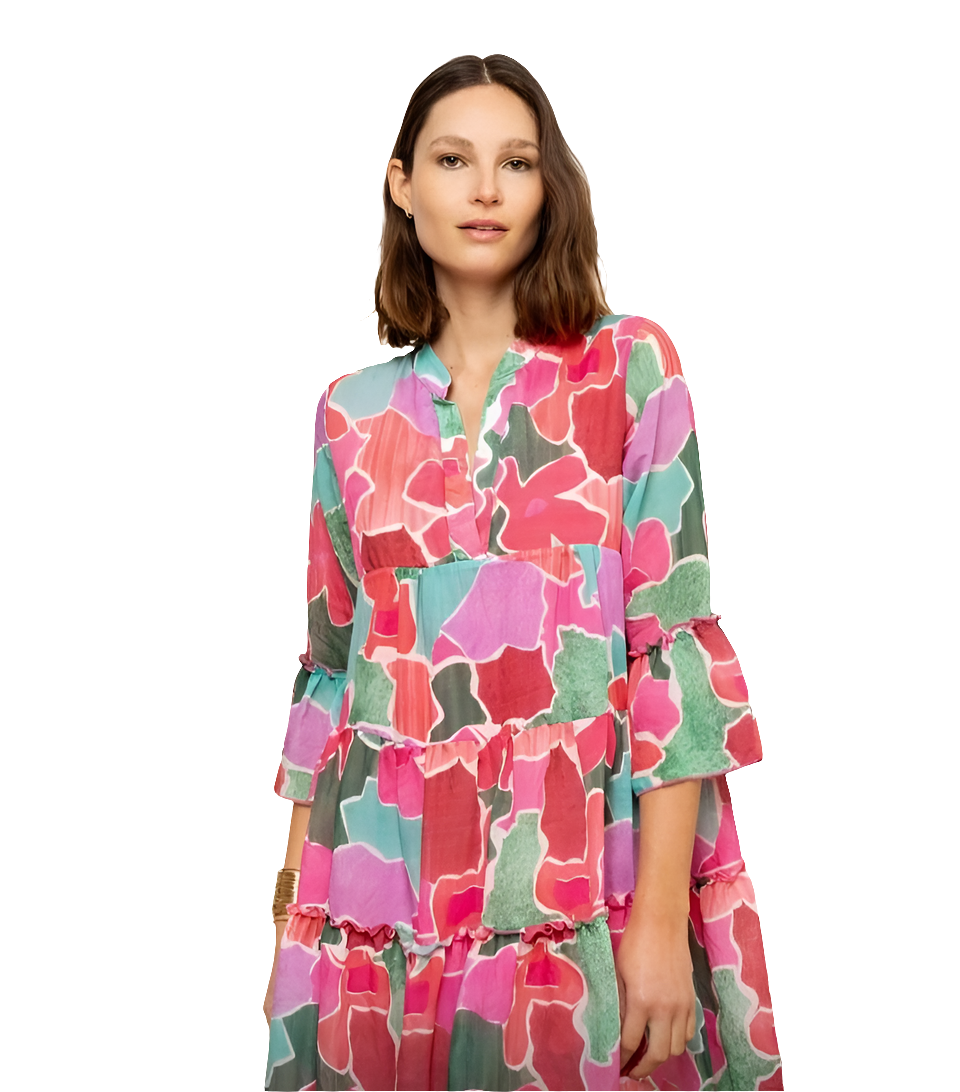 Multicoloured Geometric Print Dress