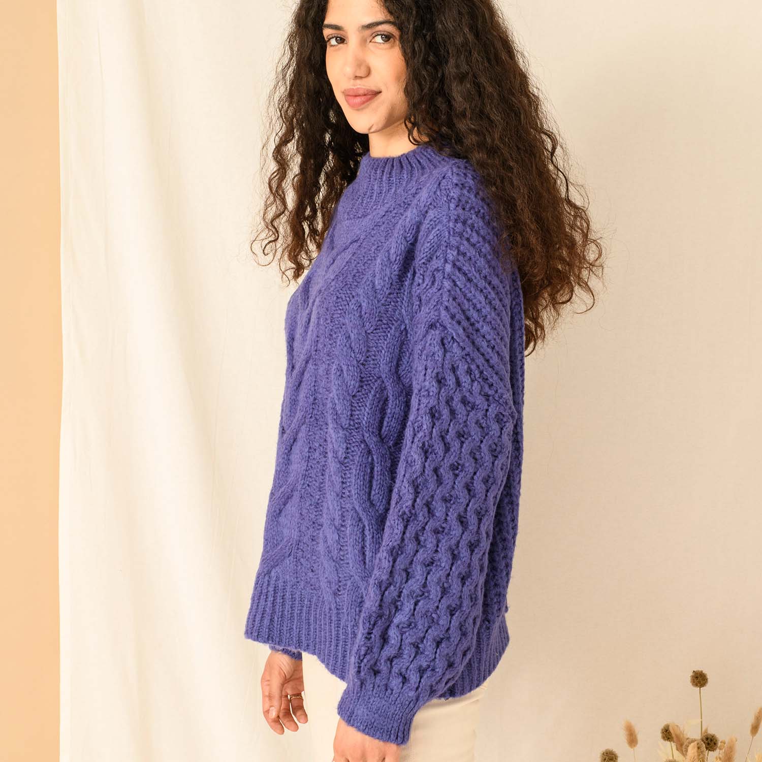 Cara & The Sky Bella Cable High Neck Jumper