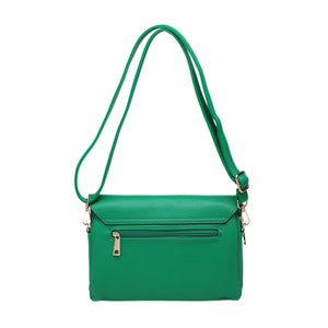 Small green satchel style crossbody