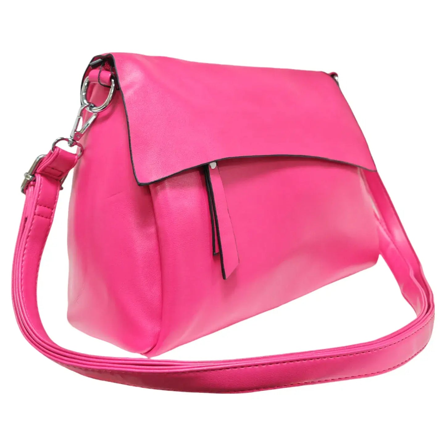 Pink Flap Over Crossbody Bag