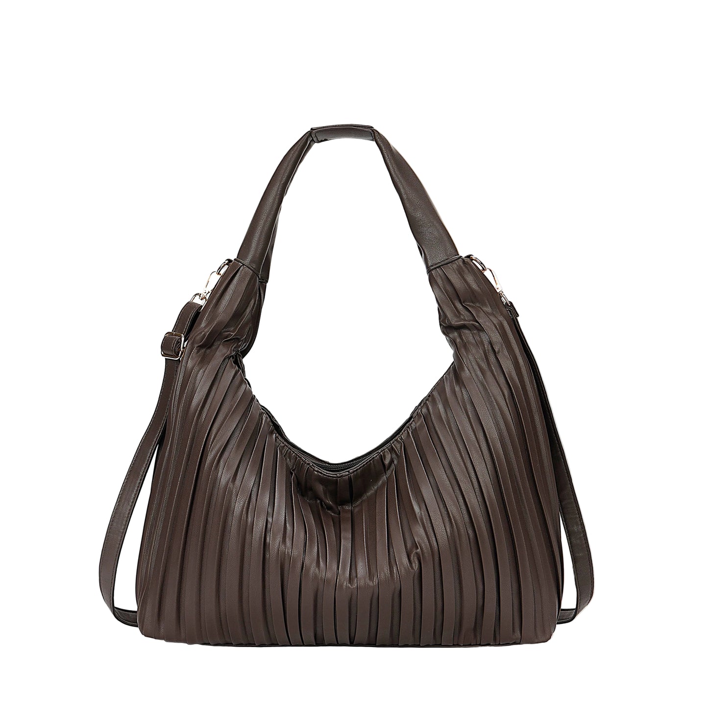 Super Soft Pleated Large Over the Shoulder Hobo Bag