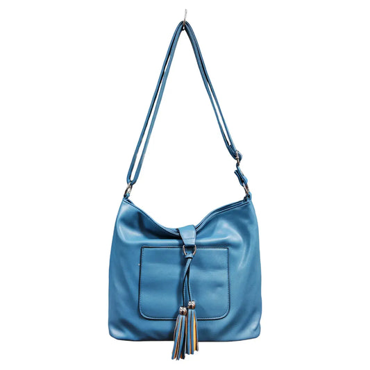 Blue Soft Front Hobo Bag