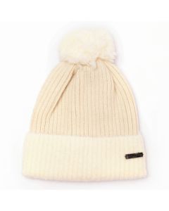 Cream Pompom Hat