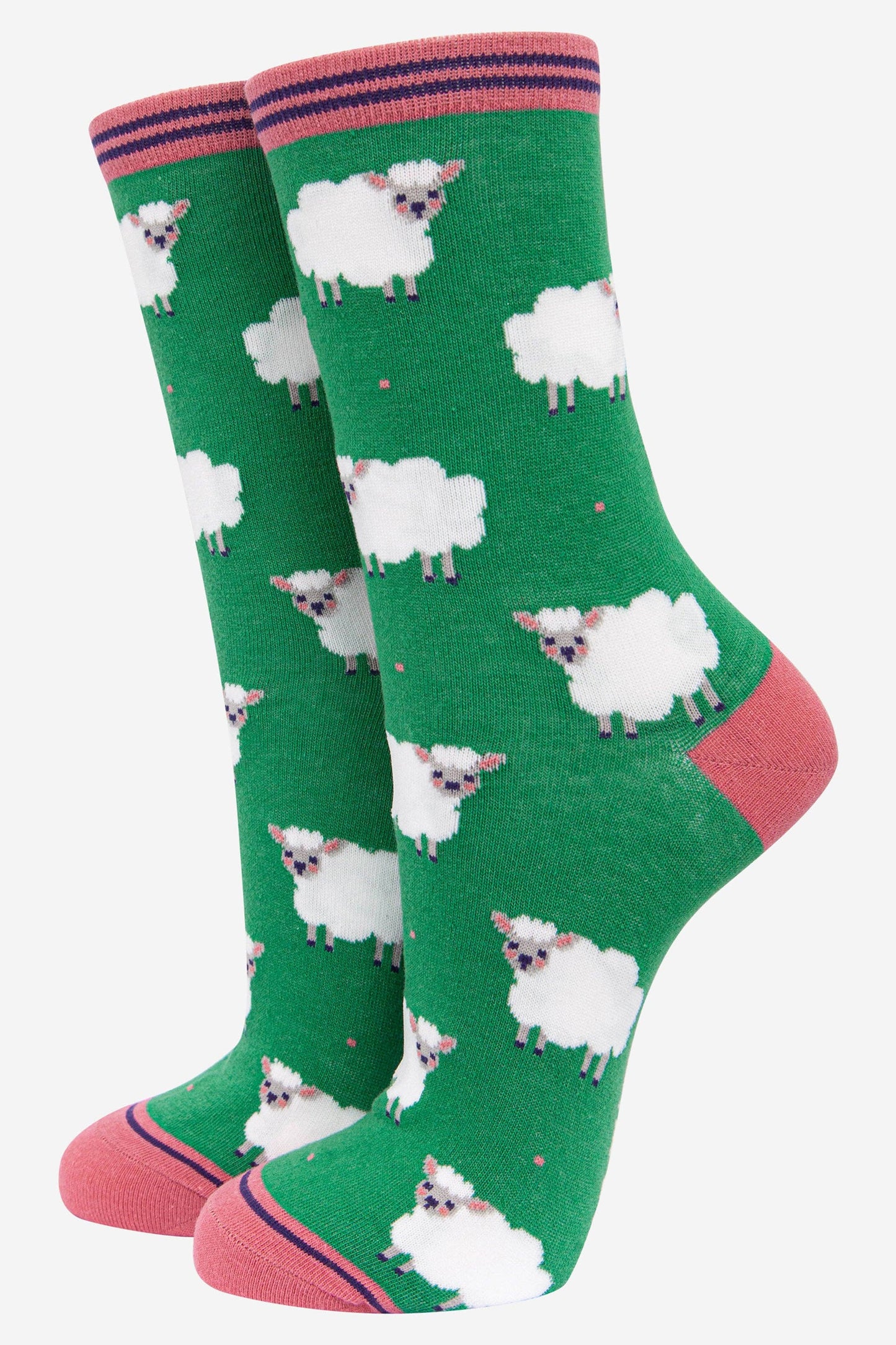 Women's Bamboo Socks - Green, Lamb