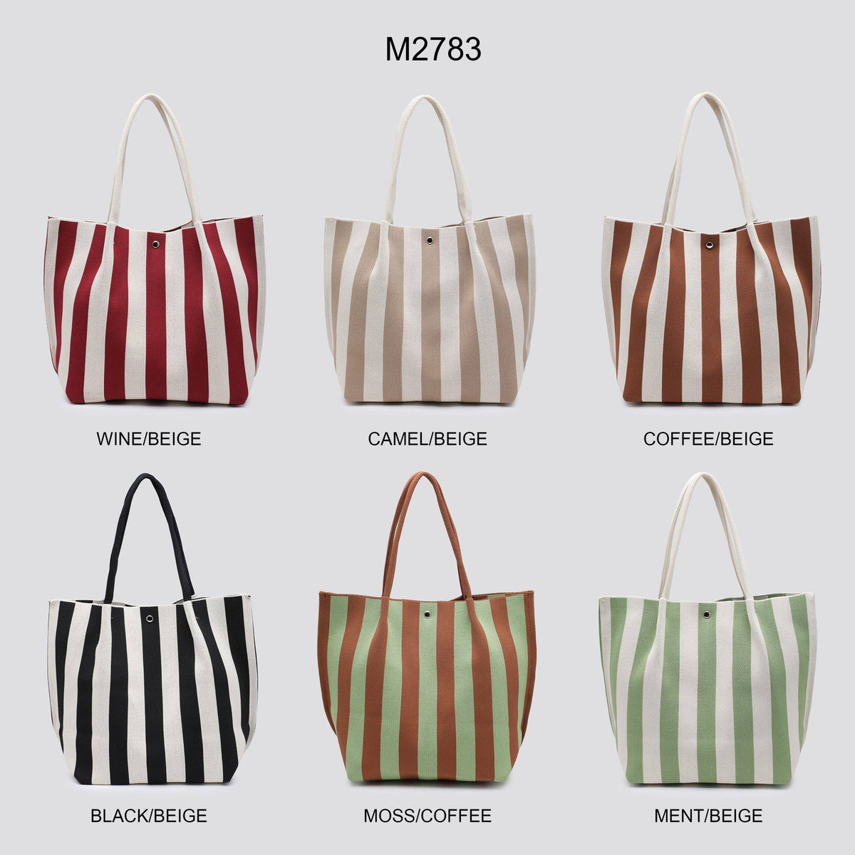 Monchrome Striped Fabric Tote Bag