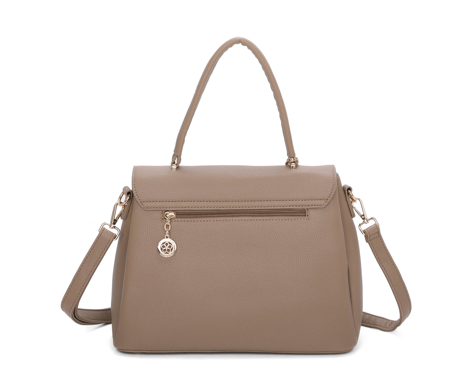 Top Handle Rose Charm Vintage Style Bag in Mustard