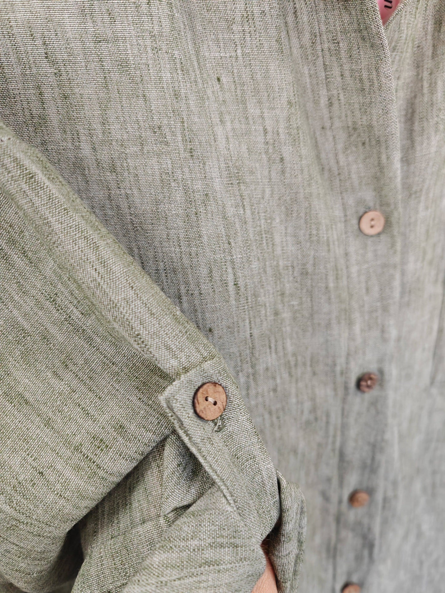 Italian One Size Full Button Linen Shirt