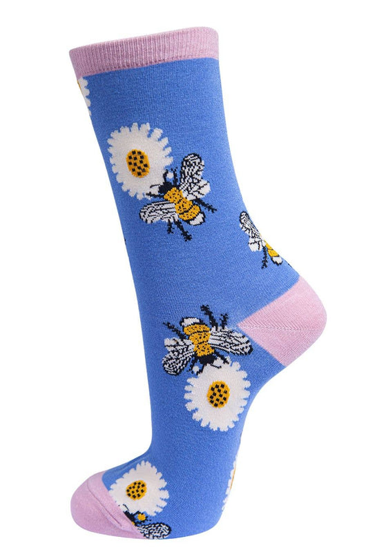 Sunflower Bumblebee Bamboo Ankle Socks