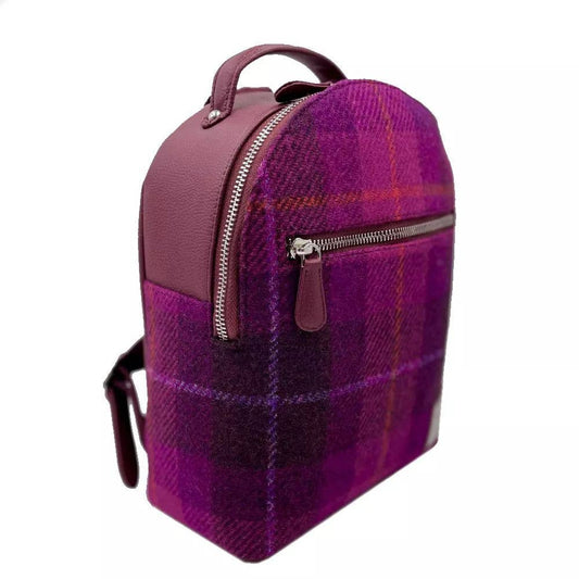 Harris Tweed Backpack Purple Check