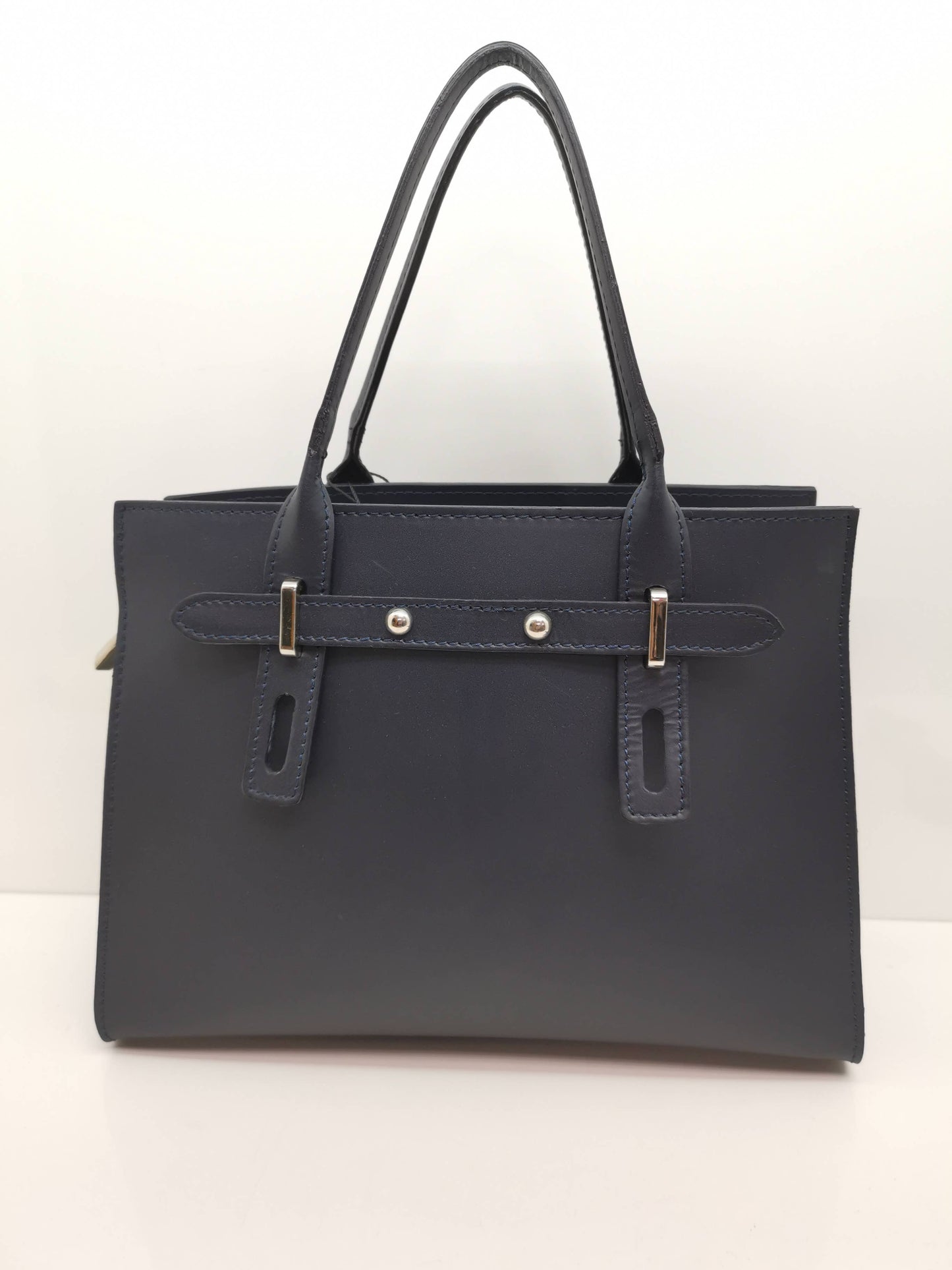Red Leather Tote Bag With Bow Details