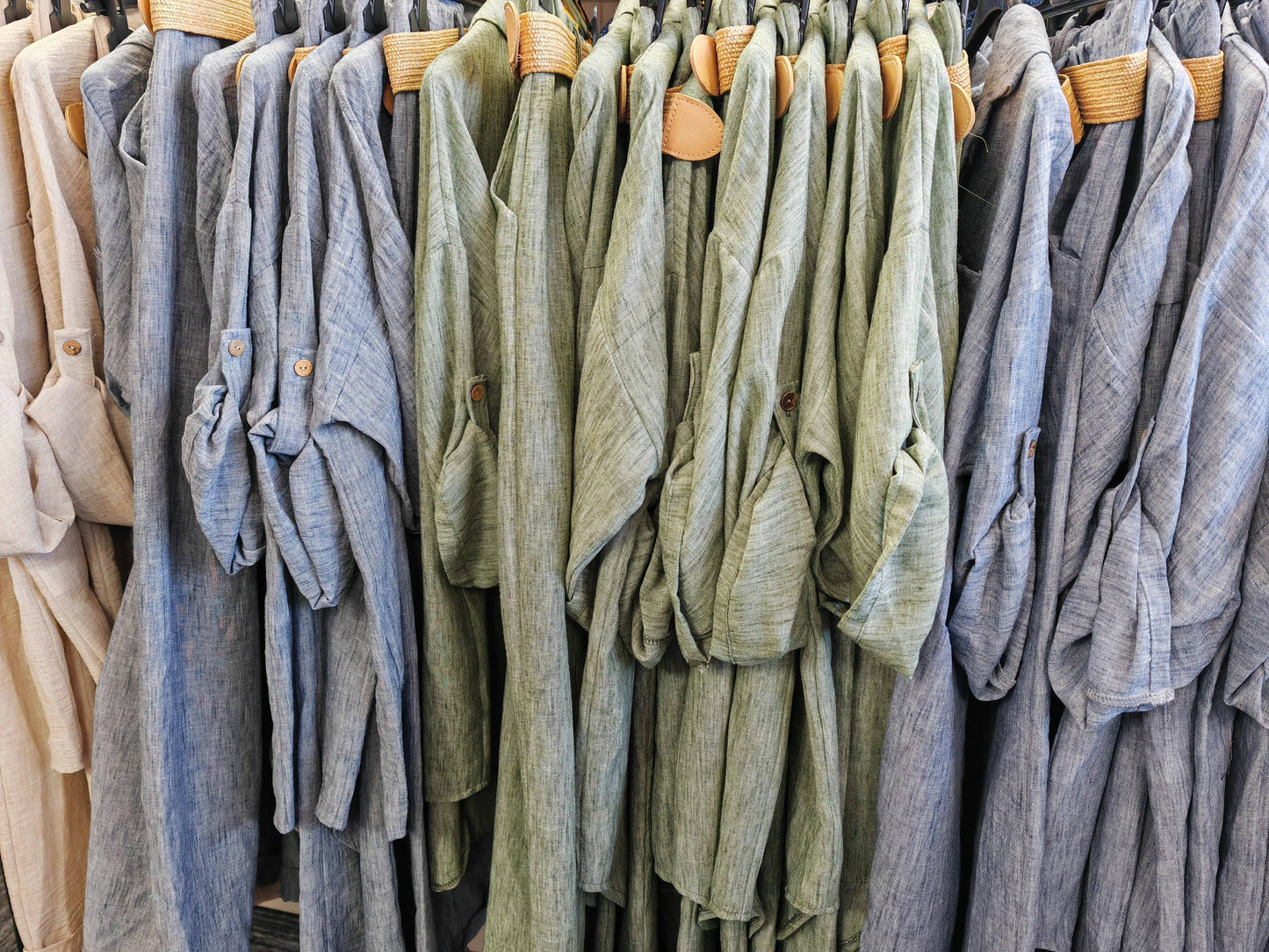 Italian One Size Full Button Linen Shirt