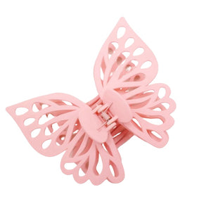 Red Cuckoo Butterfly Pink Hair Claw Clip