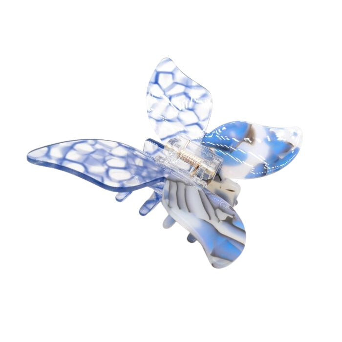 Red Cuckoo Butterfly Blue Hair Claw Clip