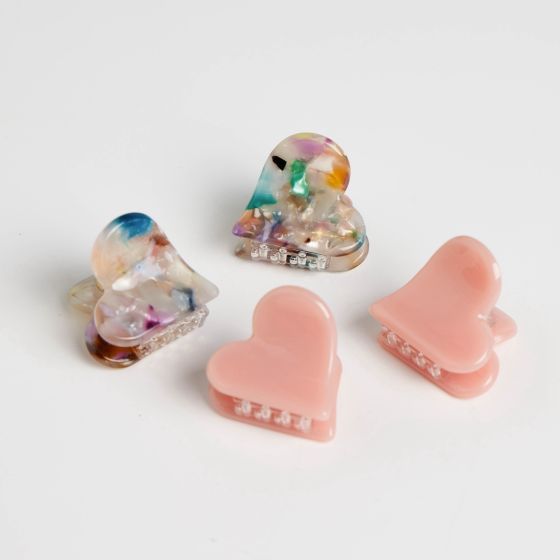 Hearts Pink Multi Clips Pack Of 4