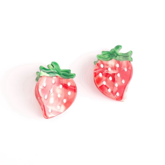 Mini Strawberry Claw Clip Duo