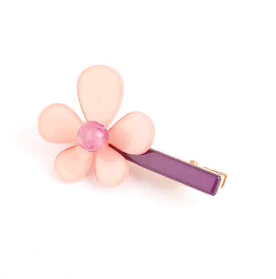 Purple & Pink Flower Hair Clip