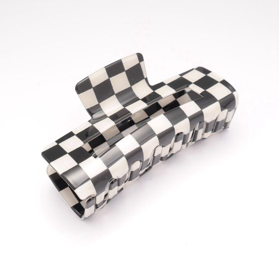 Checkered Rectangle Claw Clip