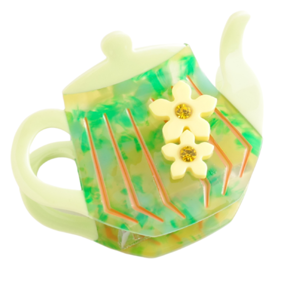 Green Teapot Claw Clip