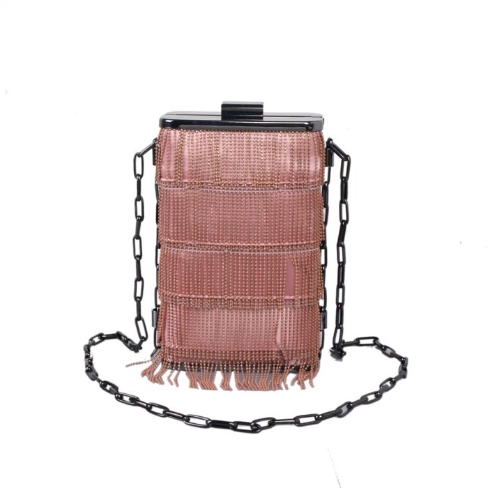 Red Cuckoo Tassel Structured Shoulder Bag