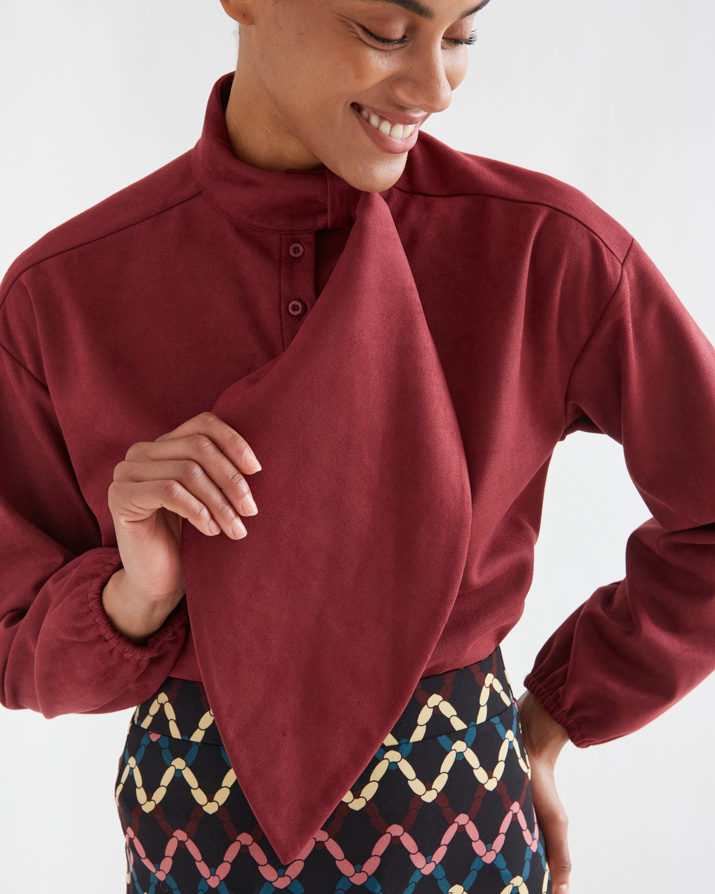 Pre-order* Compañía Fantástica: Wine shirt with tie detail