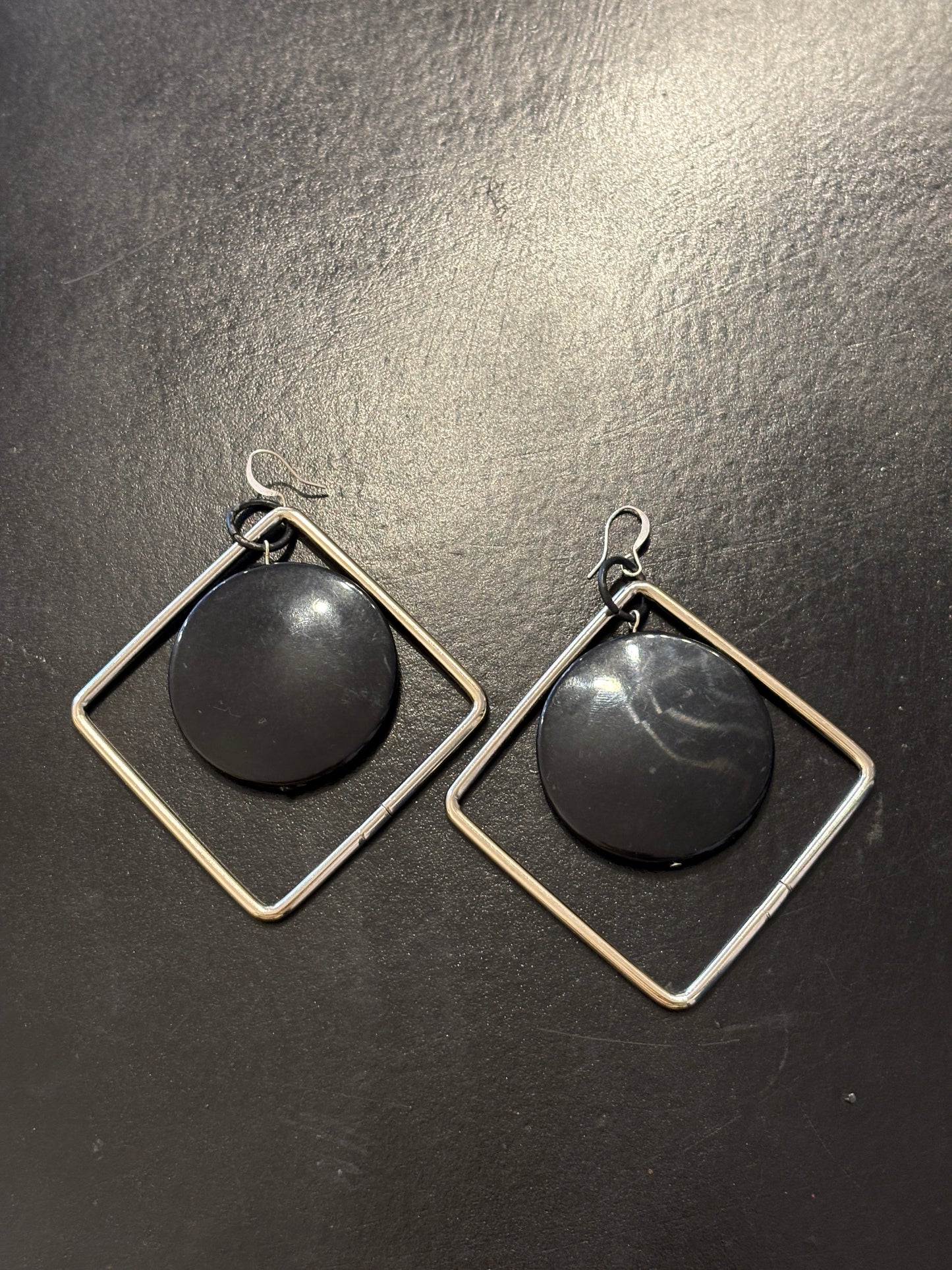 Geometric button earrings