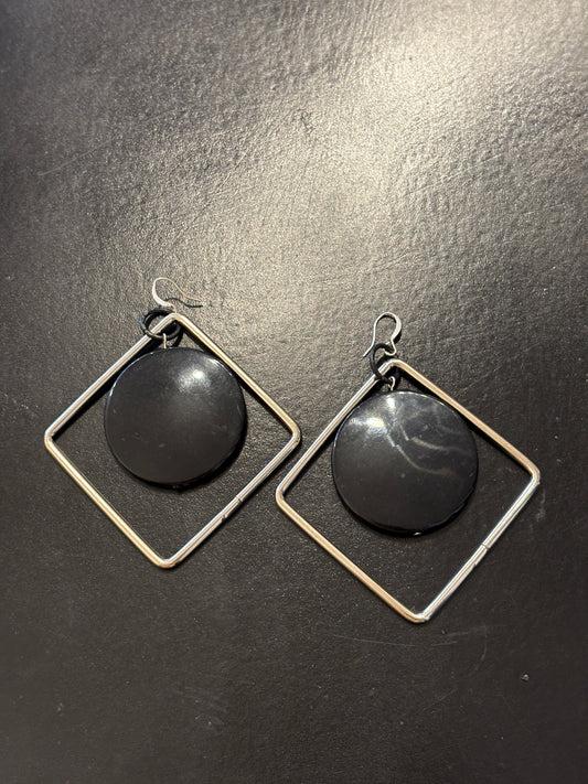 Geometric button earrings