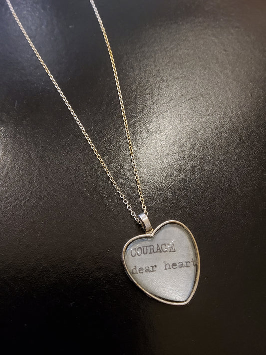 Courage Dear Heart Silver Necklace