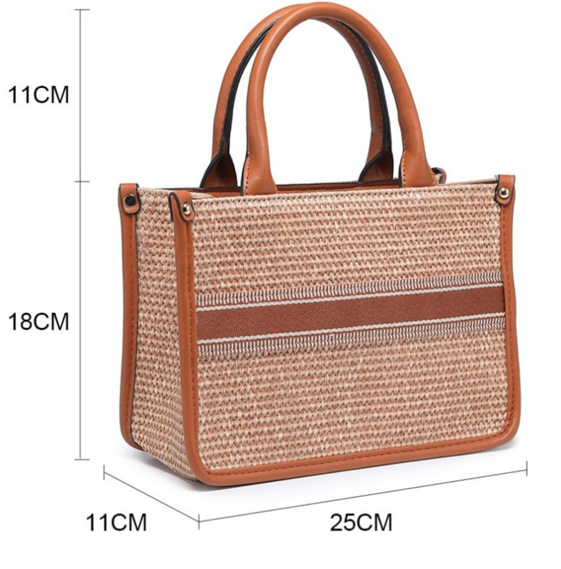Green Woven Structured Bag