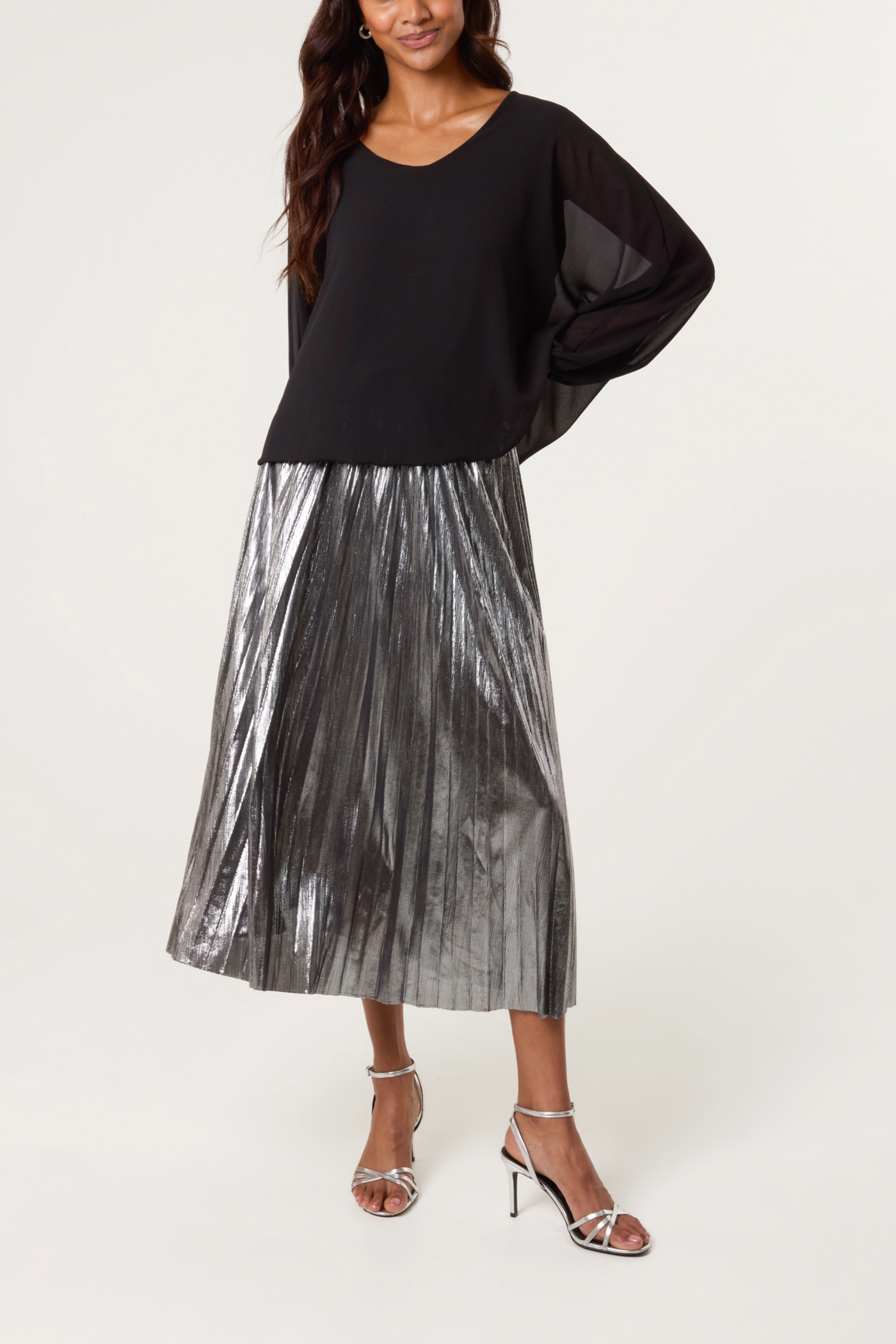 Silver Metallic Skirt
