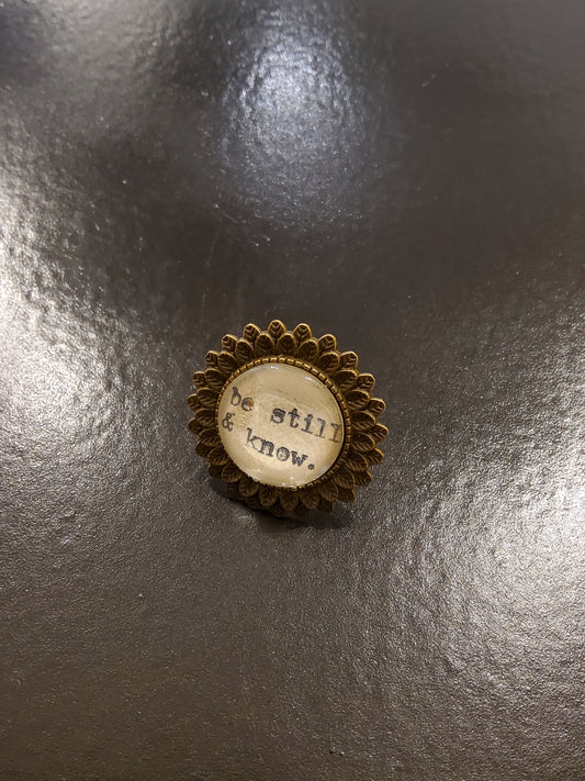 'Be Still and Know' Cream Ring