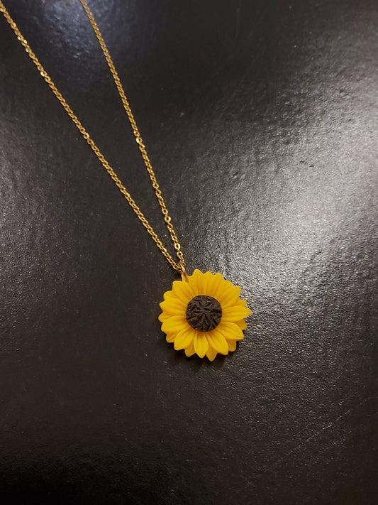 Medium Sunflower Gold Necklace