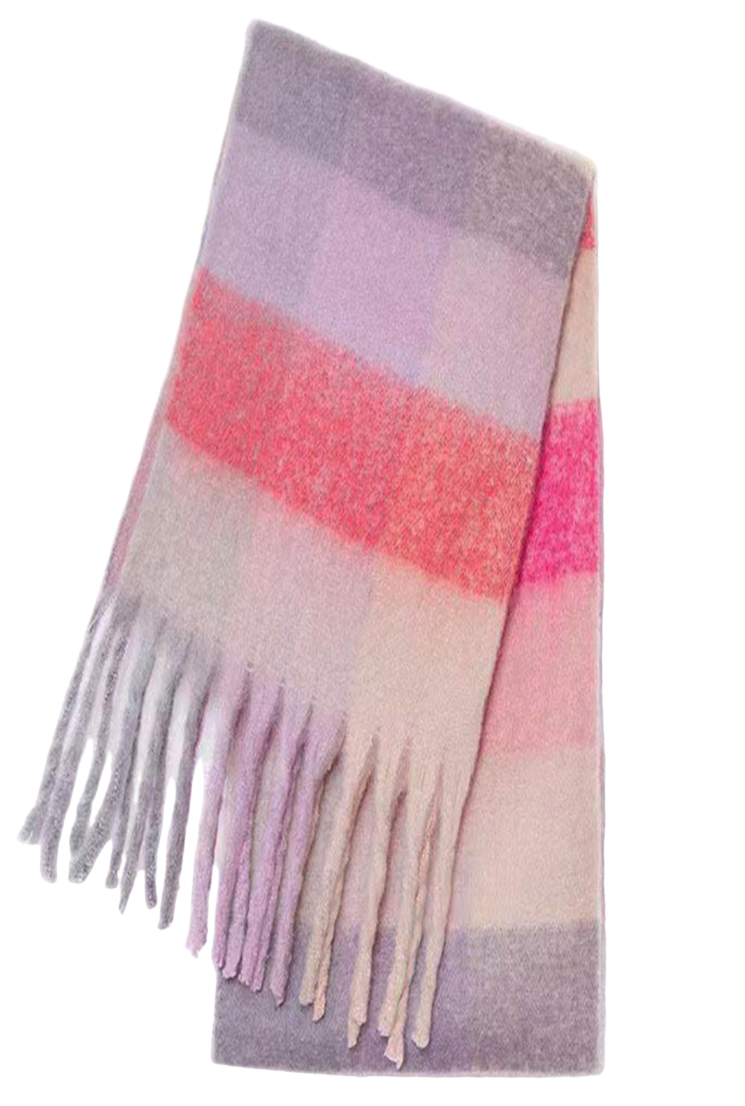 Pink cosy checked scarf