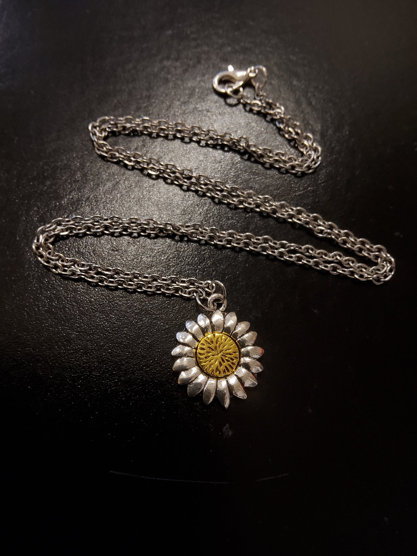 Silver Sunflower Necklace