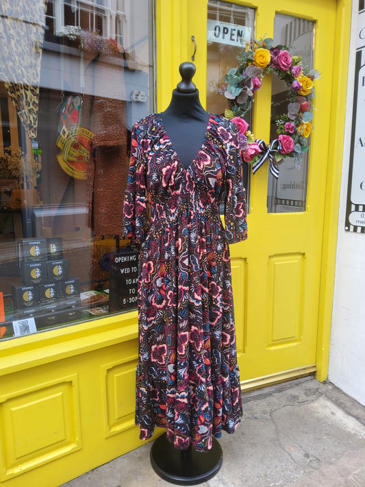 Bold Abstract Floral Print Magic Dress