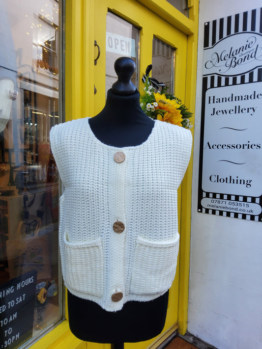Cream Crochet Waistcoat